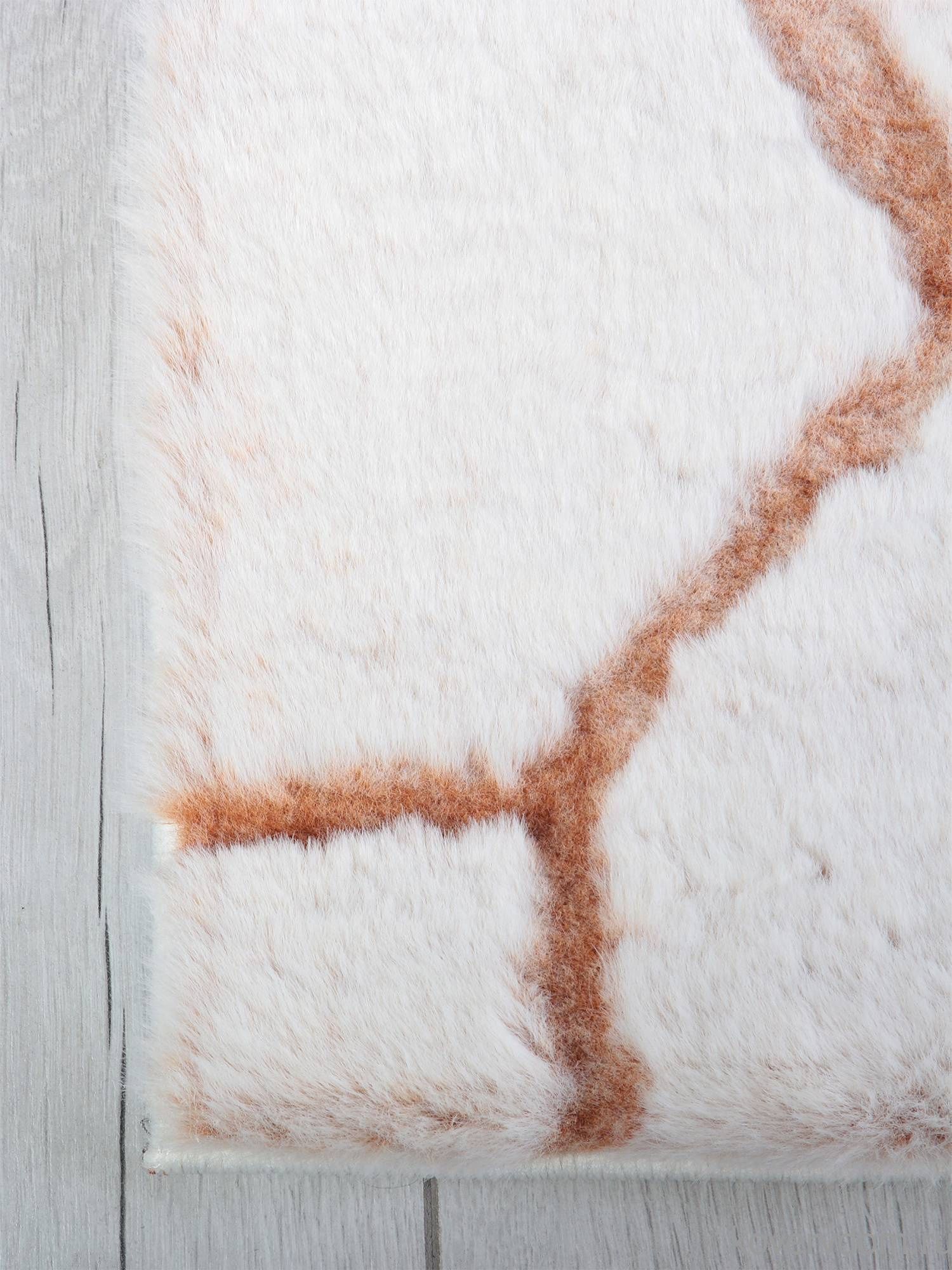 Ковер из искусственного меха RABBIT CARVING PX4003 CREAM / TERRA