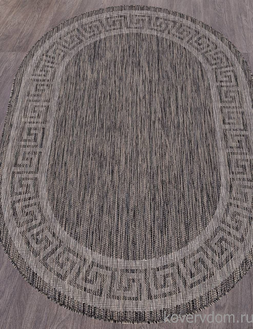 Ковер циновка VEGAS S002 DARK GRAY Овал