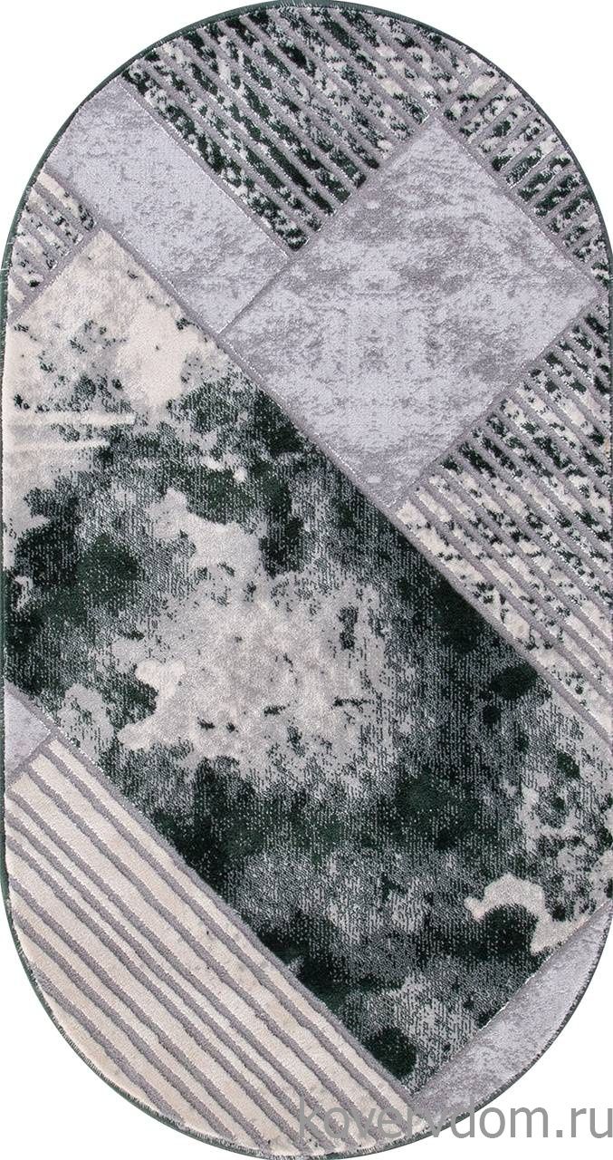 Ковер MARDAN 5024A COKEN D.GREY / GREEN Овал Ковер MARDAN 5024A COKEN D.GREY / GREEN Овал